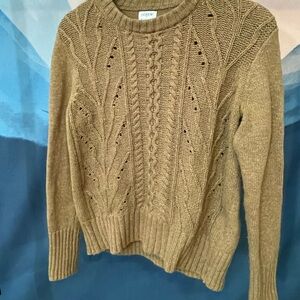 J. Crew Women's Cable Knit Sweater in Tan Camel